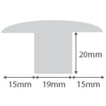Alternative view of 20mm Thick Oak T-Bar Threshold