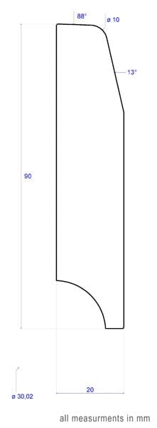 Colour Stained Solid Oak Skirting 90mm Wide - Image 2