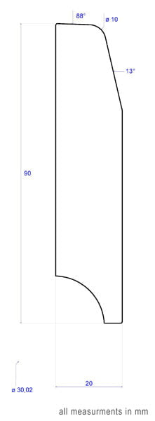 Colour Stained Solid Oak Skirting 90mm Wide - Image 2