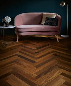 Atkinson & Kirby Harlsesden Engineered Herringbone Smoked Oak Flooring 70mm Wide