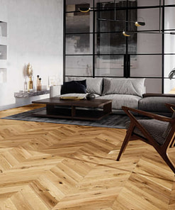 Chevron Engineered Oak Flooring Brushed & Lacquered T&G