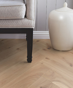 Boen Herringbone Click Vivo Oak Engineered Flooring Brushed & Pure Lacquer