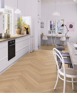 Boen Herringbone Unfinished Click Adagio Oak Engineered Flooring Brushed
