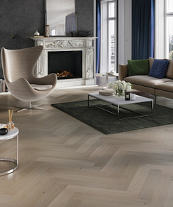 Atkinson & Kirby Sonoran Click Herringbone Engineered Oak Flooring Brushed Matt Lacquer