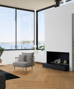 Boen Herringbone Click Castle Adagio Oak Engineered Flooring Brushed Oiled