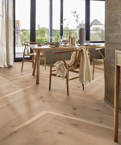 Boen Herringbone Click Castle Vivo Oak Engineered Flooring Brushed Live Pure Lacquer