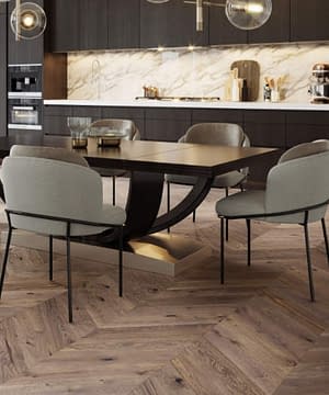 French Chateua Chevron Engineered Oak Flooring T&G