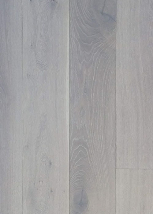 14mm Pure White Engineered Oak Flooring Brushed & Lacquered 190mm Wide