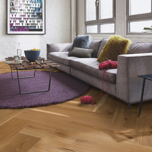Boen Herringbone Click Castle Vivo Oak Engineered Flooring Brushed Oiled