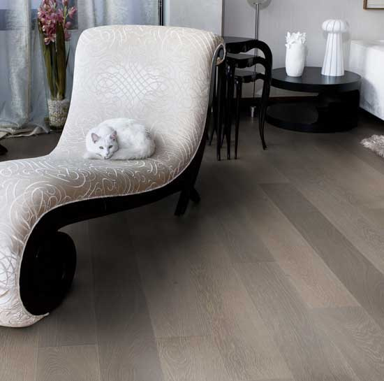 189mm Clay Grey Engineered Oak Flooring Brushed & Matt Lacquered