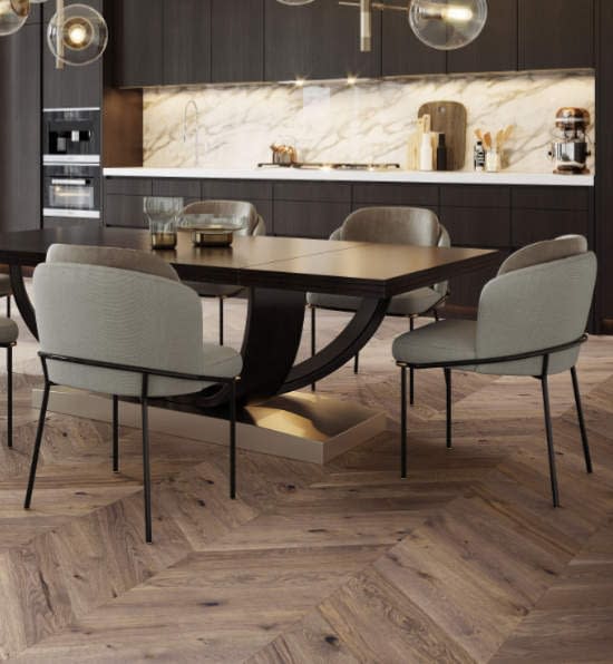 French Chateua Chevron Engineered Oak Flooring T&G