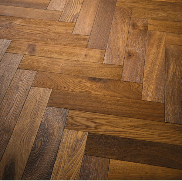 Atkinson & Kirby Engineered Herringbone Verdant Smoked Oak Flooring