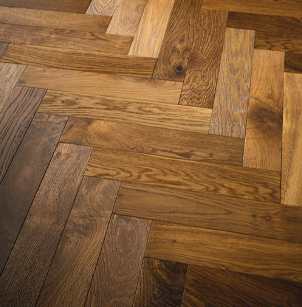 Atkinson & Kirby Engineered Herringbone Congaree Smoked Oak Flooring