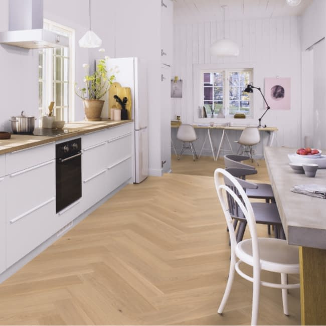 Boen Herringbone Unfinished Click Adagio Oak Engineered Flooring Brushed