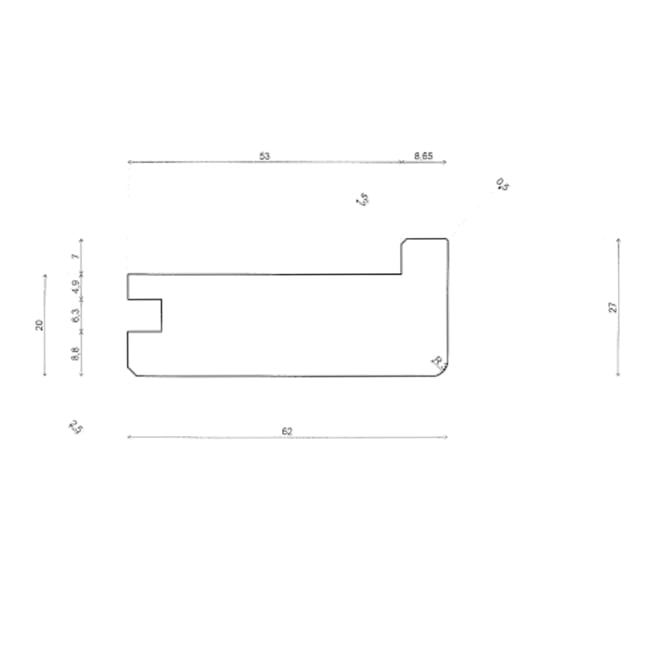 20mm Colour Stained Oak Square Edged Stair Nosing - Image 2