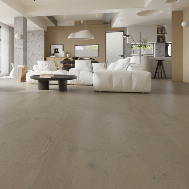 Timba Floor Platinum 12mm Click Engineered Oak Flooring Brushed & Matt Lacquered 190mm Wide