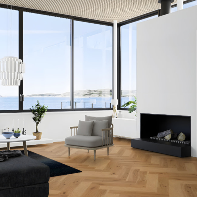 Boen Herringbone Click Vivo Oak Engineered Flooring Brushed & Oiled