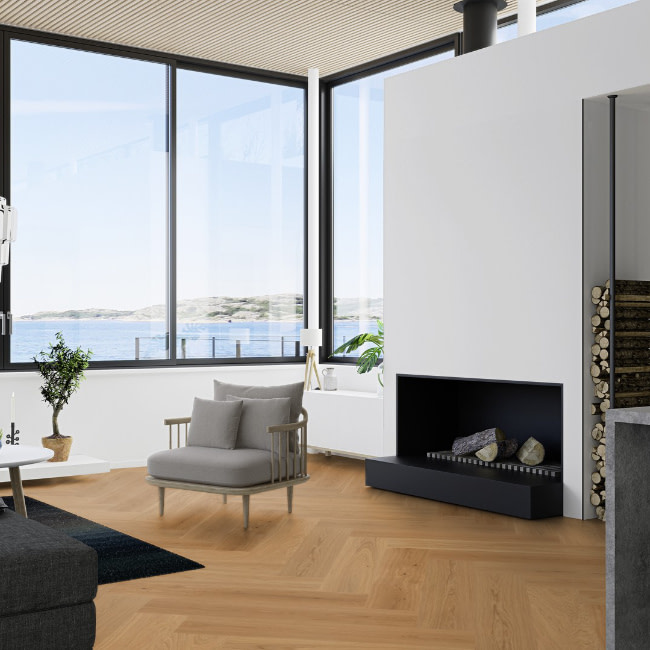 Boen Herringbone Click Castle Adagio Oak Engineered Flooring Brushed Oiled