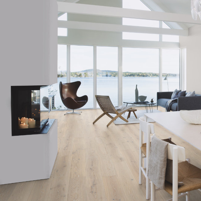 Boen Plank Pale White Vivo Brushed Engineered Oak Live Pure Lacquer 181mm