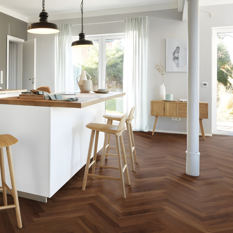 Prestige American Walnut Matt Lacquered Herringbone Flooring