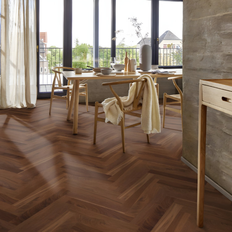 Prestige American Walnut Nature Oiled Herringbone Flooring