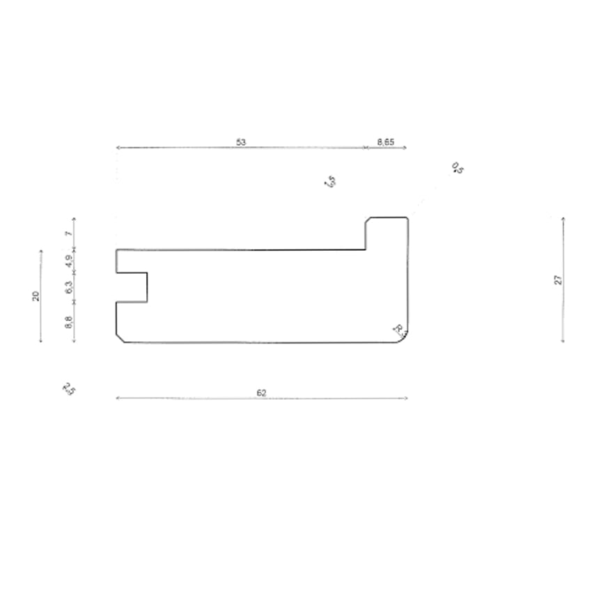 20mm Oak Square Edged Stair Nosing - Image 2