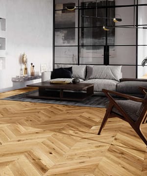 Chevron Engineered Oak Flooring Brushed & Lacquered T&G