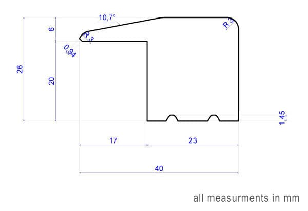 Oak L-Section 20mm