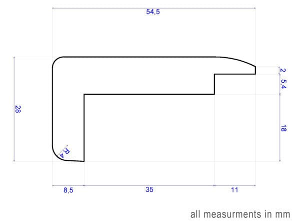 Universal oak stair nosing