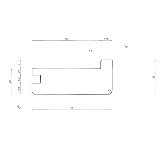 20mm Colour Stained Oak Square Edged Stair Nosing - Image 2