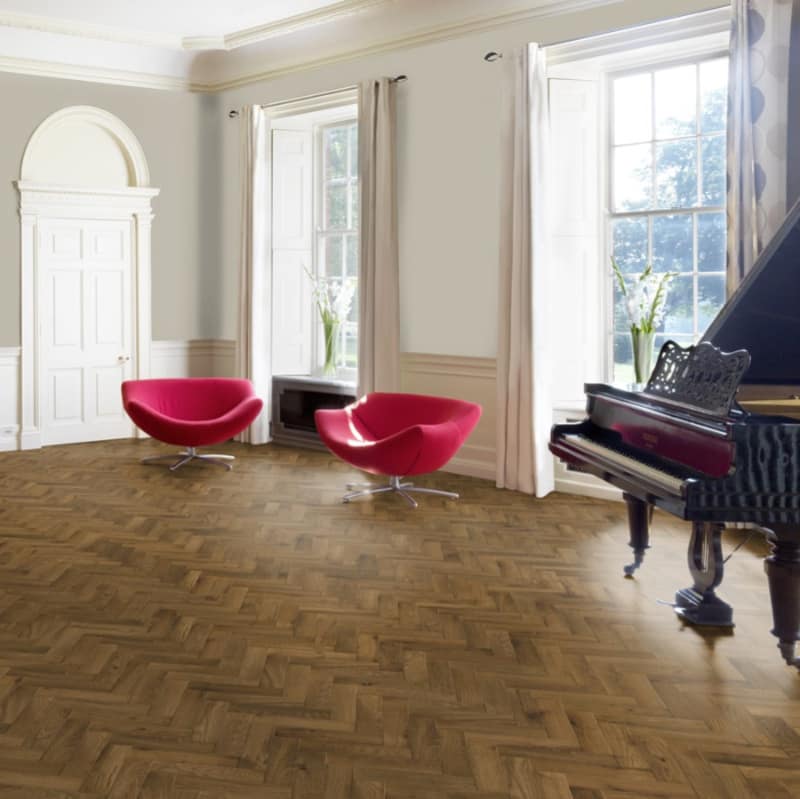 Timba Tradeline Smoked Oak Herringbone Brushed Oiled Engineered Flooring TLH-5418