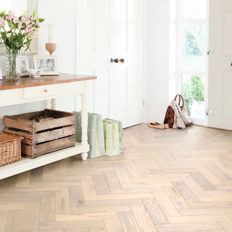 Timba Tradeline Arctic Oak Herringbone Brushed Oiled Engineered Flooring TLH-5419
