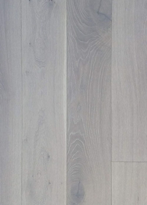 14mm Pure White Engineered Oak Flooring Brushed & Lacquered 190mm Wide